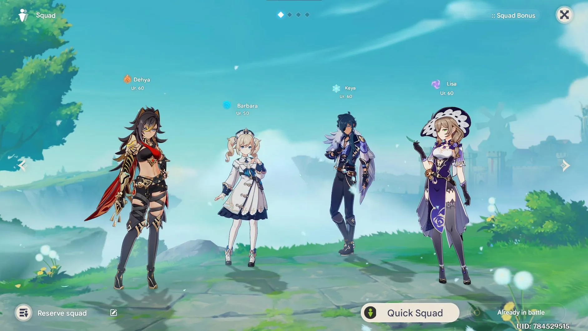 GI1664 AR36 Dehya Barbara Kaeya Lisa Starter | 5694 Primogems 39 Acquaint Fate 6 Intertwined Fates 